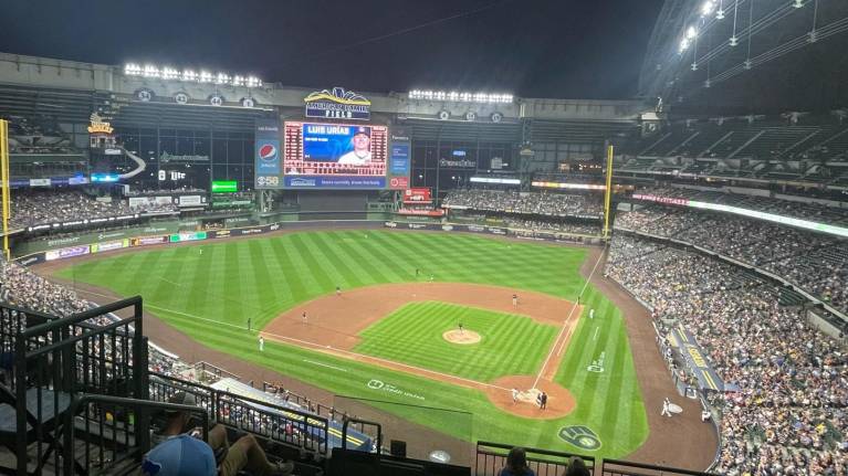 View from Section 425, Row 10 at American Family Field