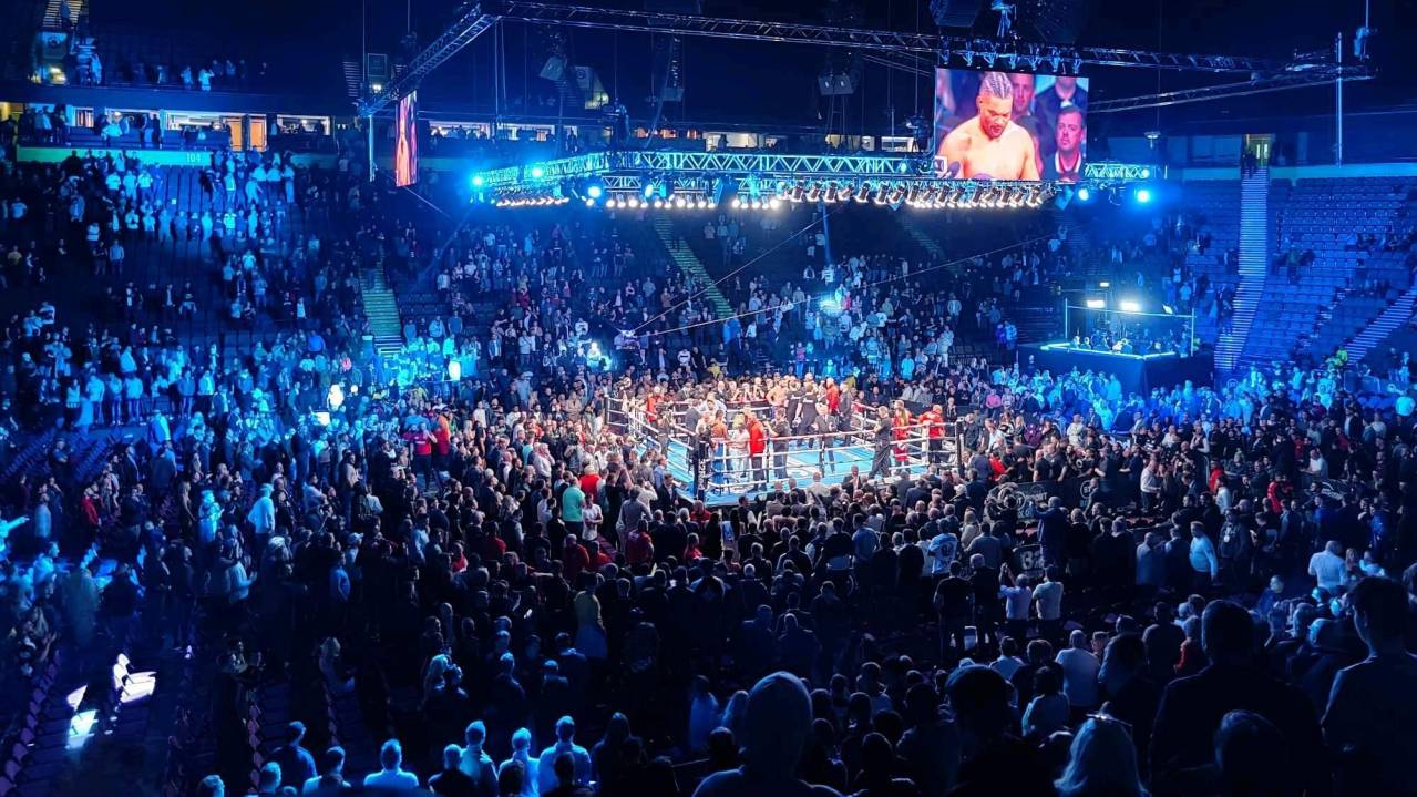 View from the 100 Level at AO Arena during a boxing event
