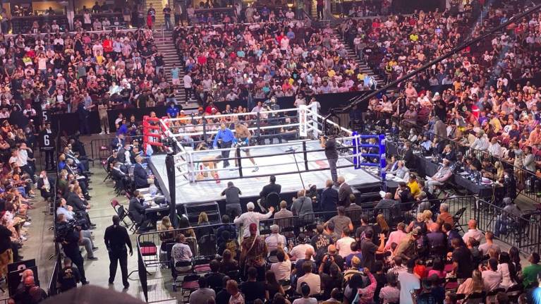 View from the 200 Level at a boxing event
