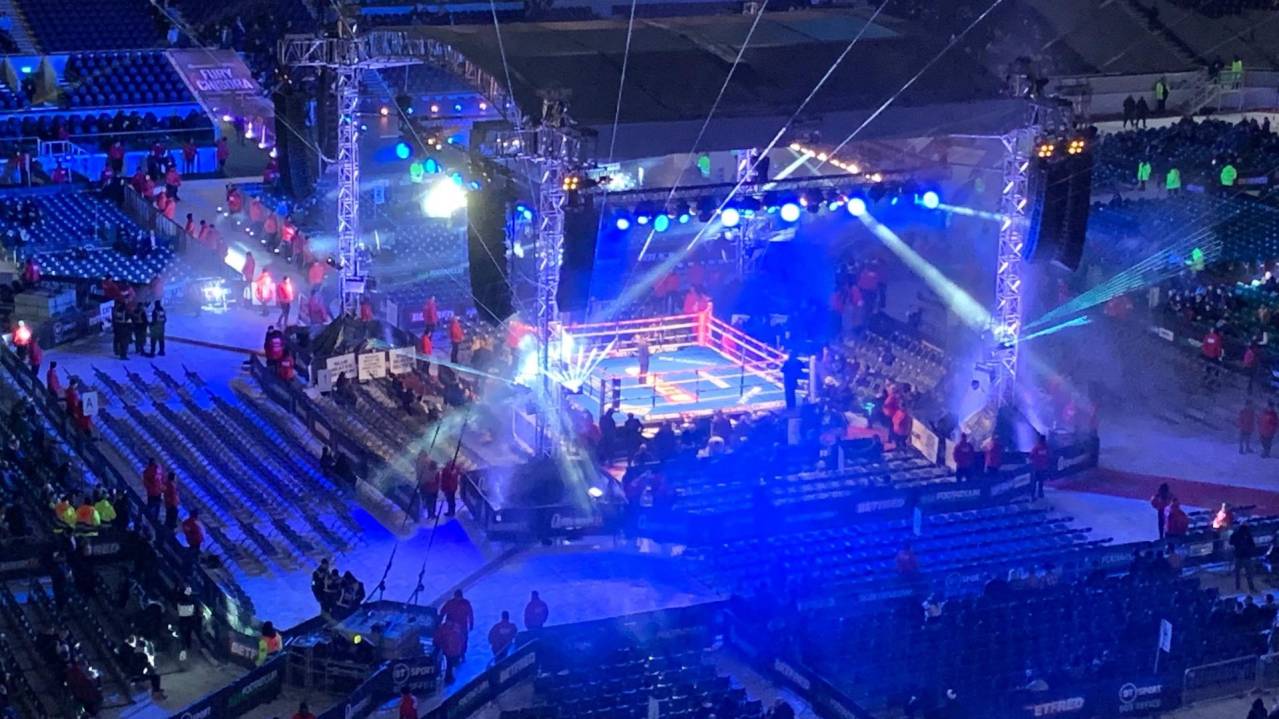 View from the 200 Level at a boxing event