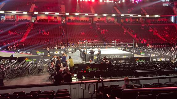 View from the Box Seats at a wrestling show