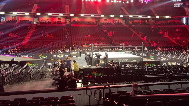 View from the Box Seats at a wrestling show