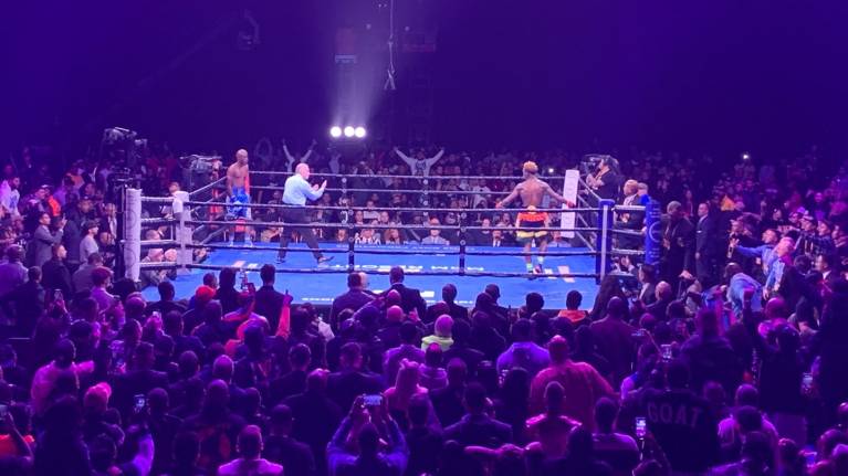 View from the Charter level at a boxing event