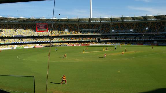 View from the end of the wicket similar to some of the Gabba's Gold sections