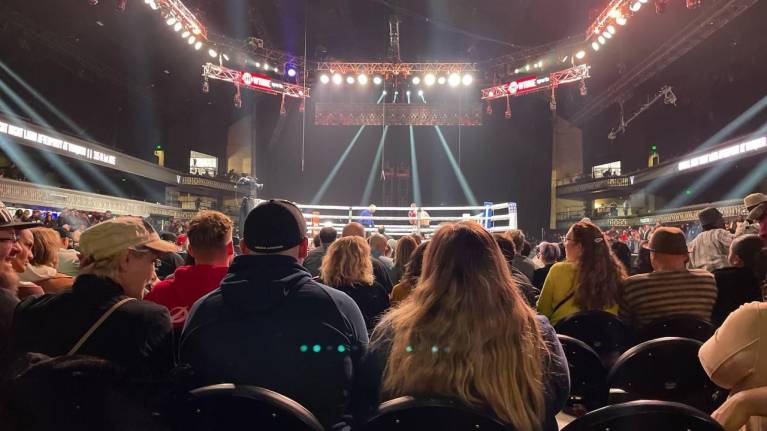 View from the Floor level at a boxing event
