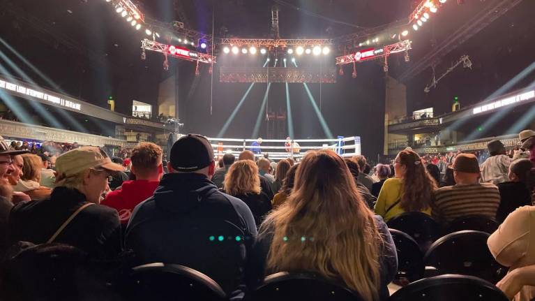 View from the Floor level at a boxing event