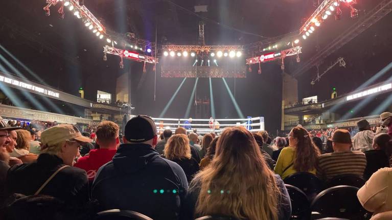 View from the Floor sections at a boxing event