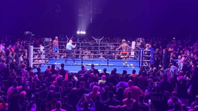View from the Lower level at a boxing event