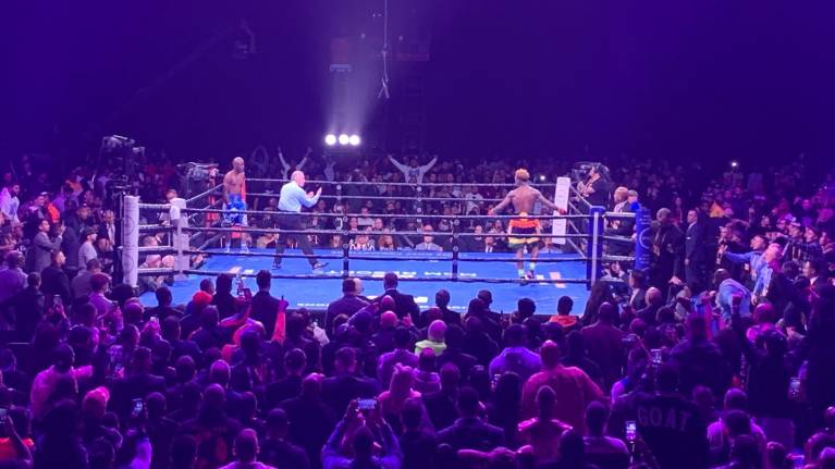 View from the Lower level at a boxing event