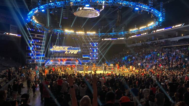 View from the Lower level at a WWE show