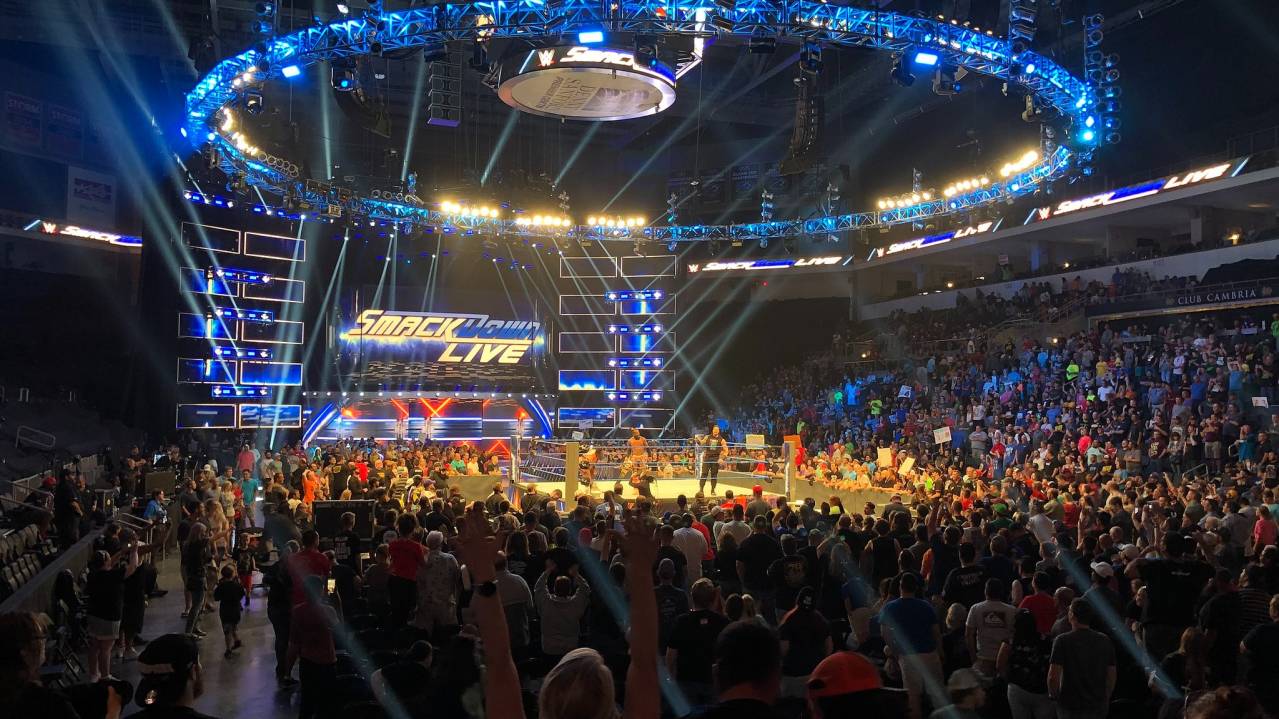 View from the Lower level at a WWE show