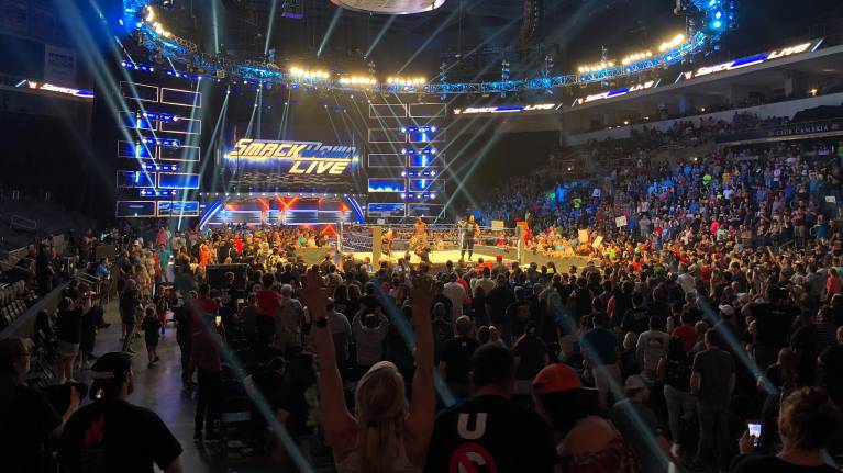 View from the Lower level at a WWE show