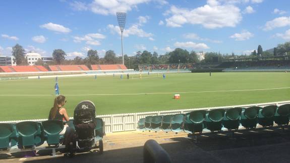 View from the Lower sections at the Manuka Oval