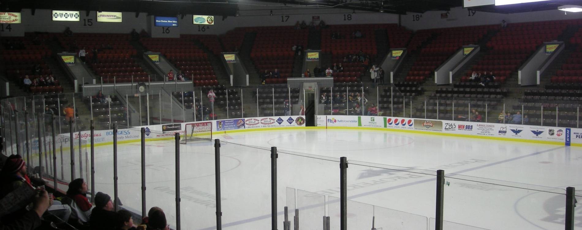 View from the main seating bowl at Wings Event Center