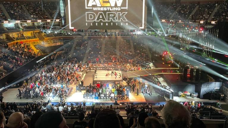 View from the Press Level at an AEW show