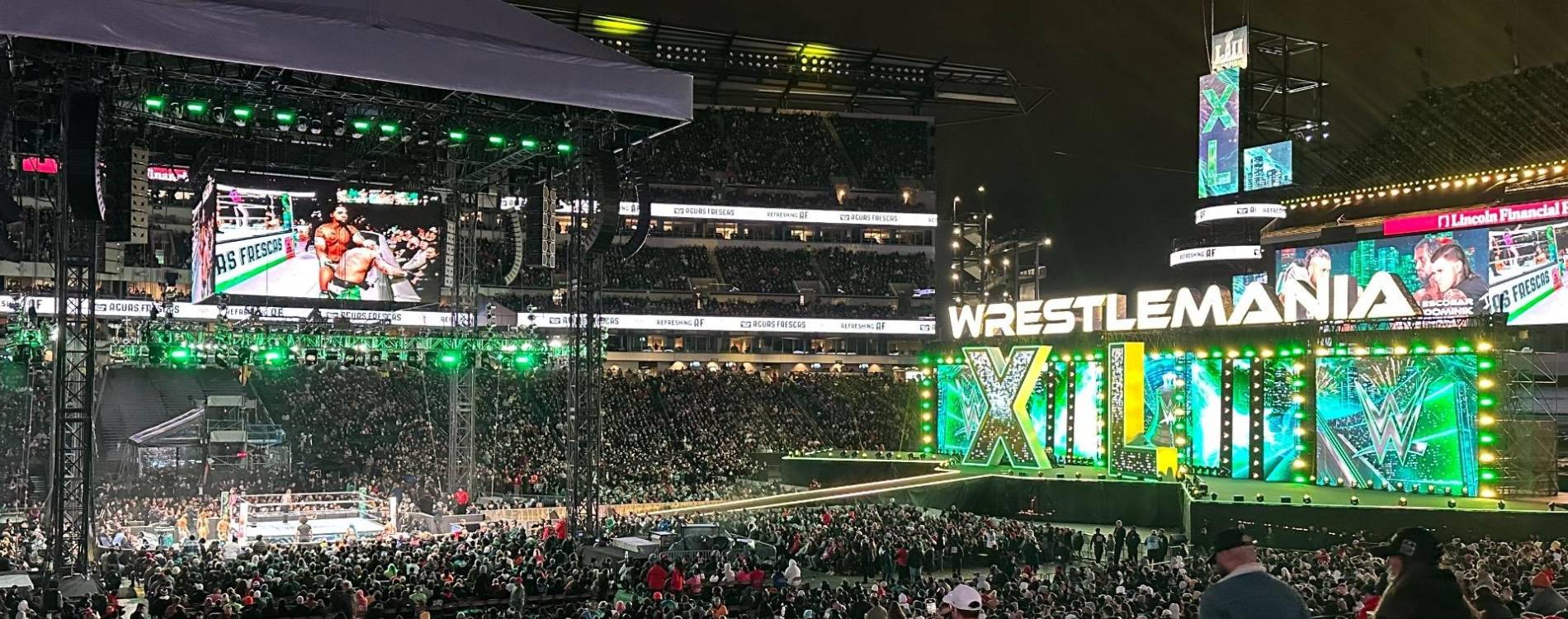 View from the stands at WrestleMania 40