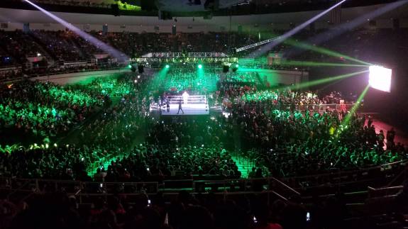 View from the Upper level at a pro-wrestling show
