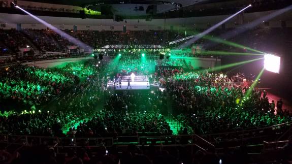 View from the Upper level at a wrestling show