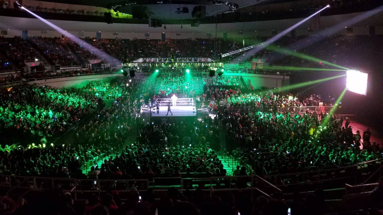 View from the Upper level at a WWE show