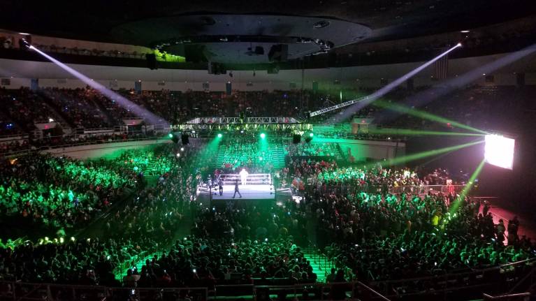 View from the Upper level at a WWE show