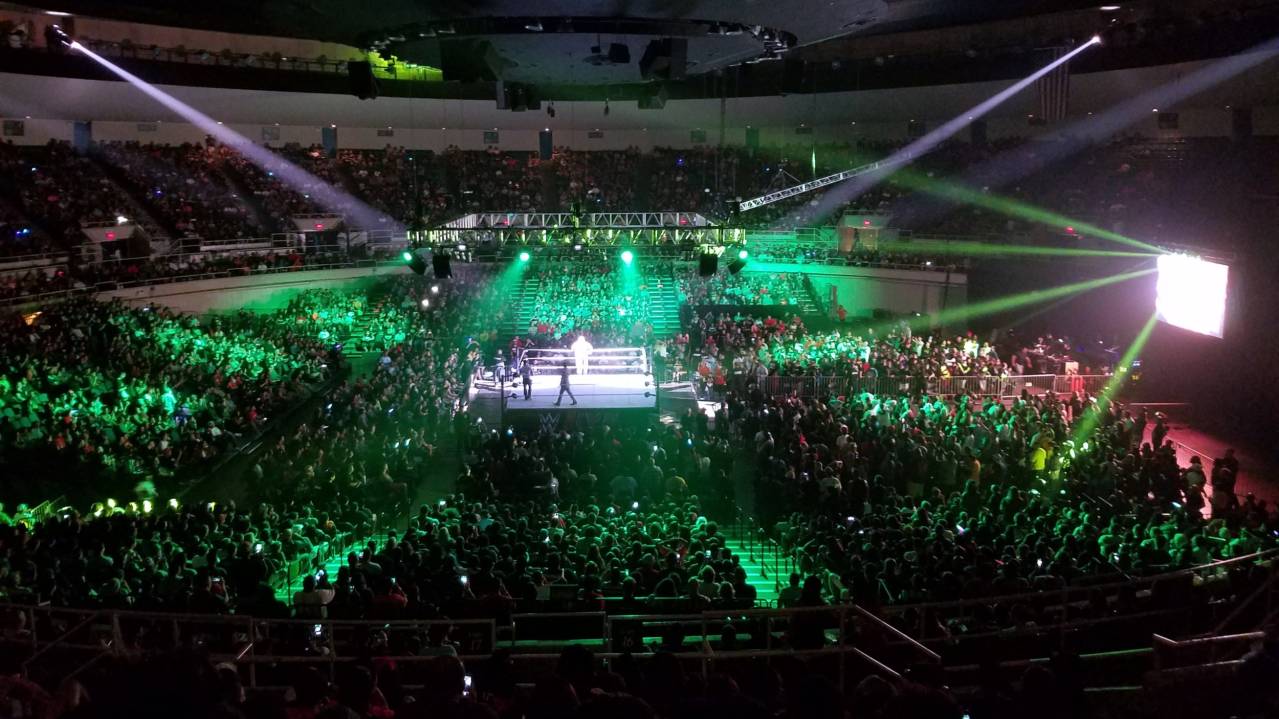 View from the Upper level at a WWE show