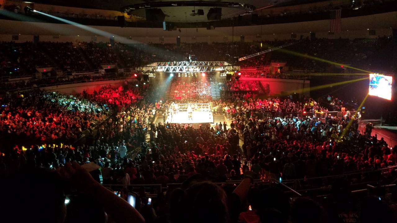 View from the Upper level at a WWE show