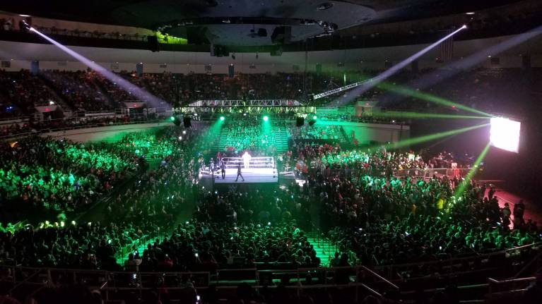 View from the Upper level at a WWE show