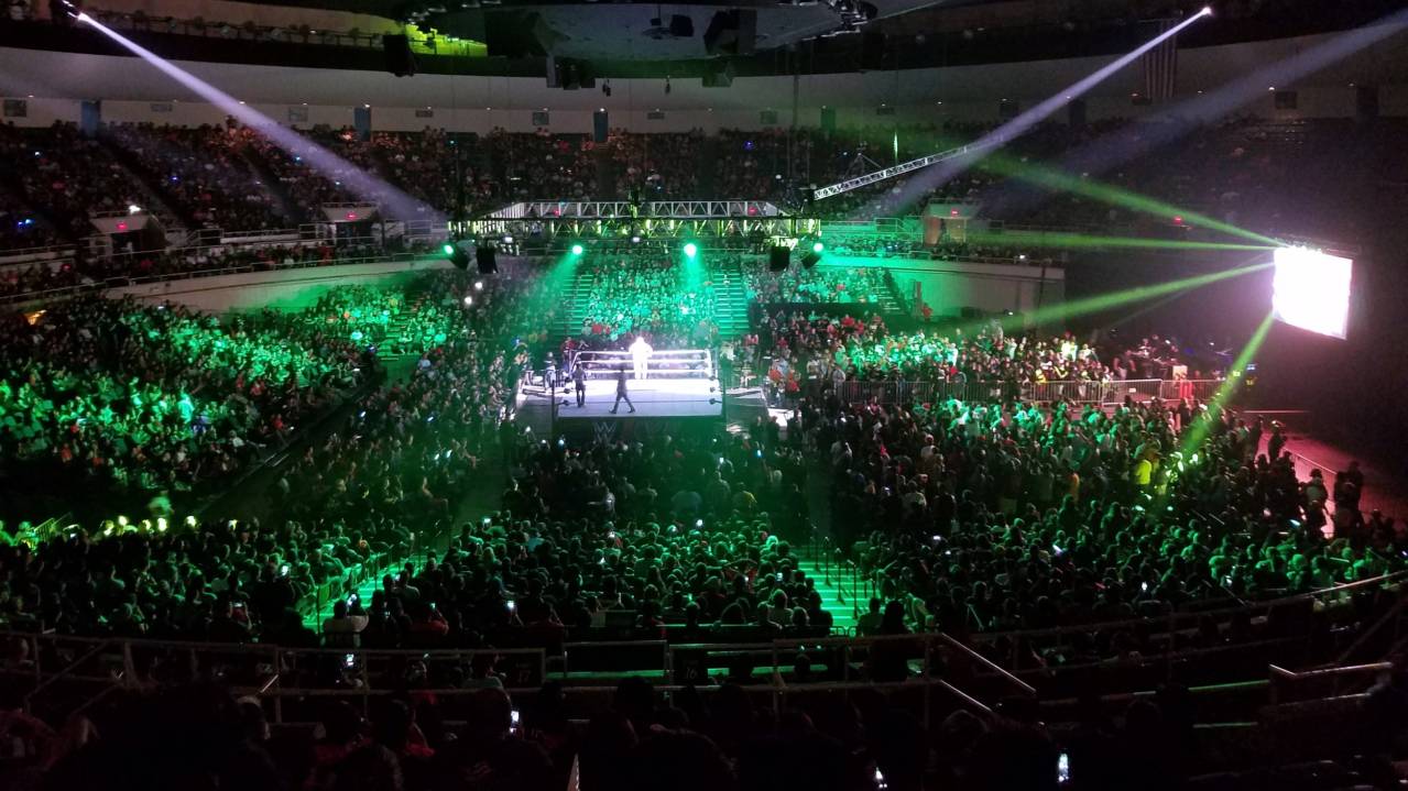 View from the Upper level at a WWE show