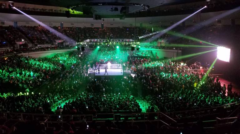View from the Upper level at a WWE show