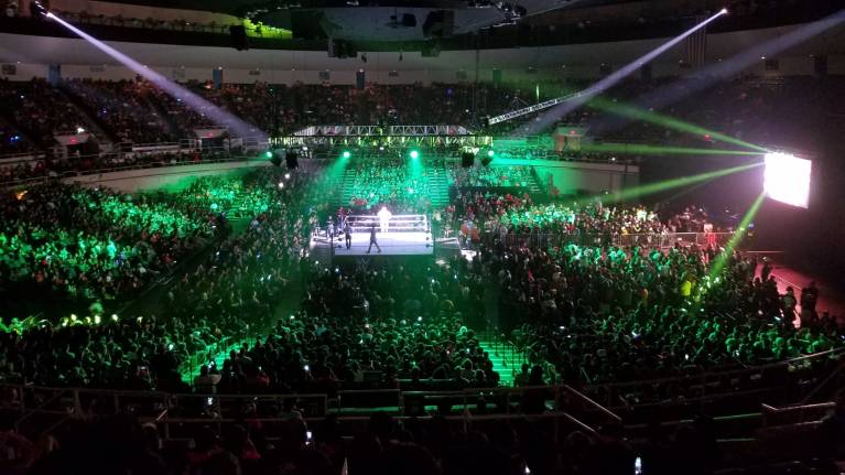 View from the Upper level at a WWE show