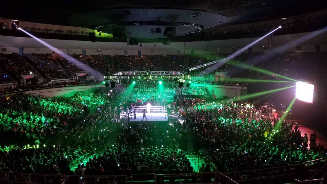 View from the Upper level at a WWE show
