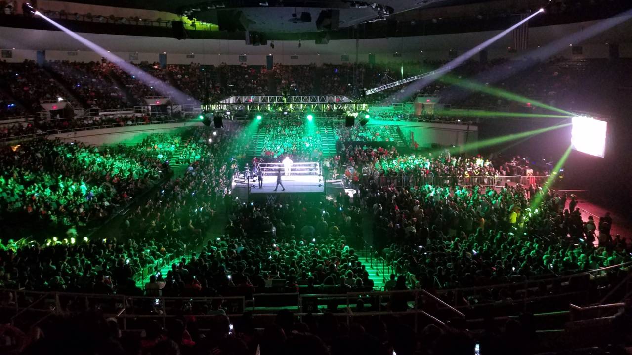 View from the Upper level at a WWE show