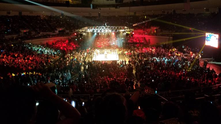 View from the Upper level at a WWE show