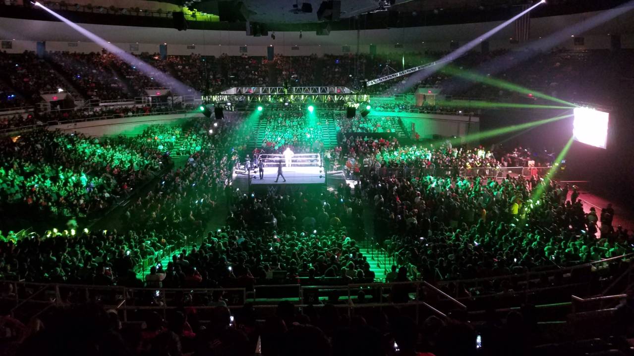 View from the Upper level at a WWE show