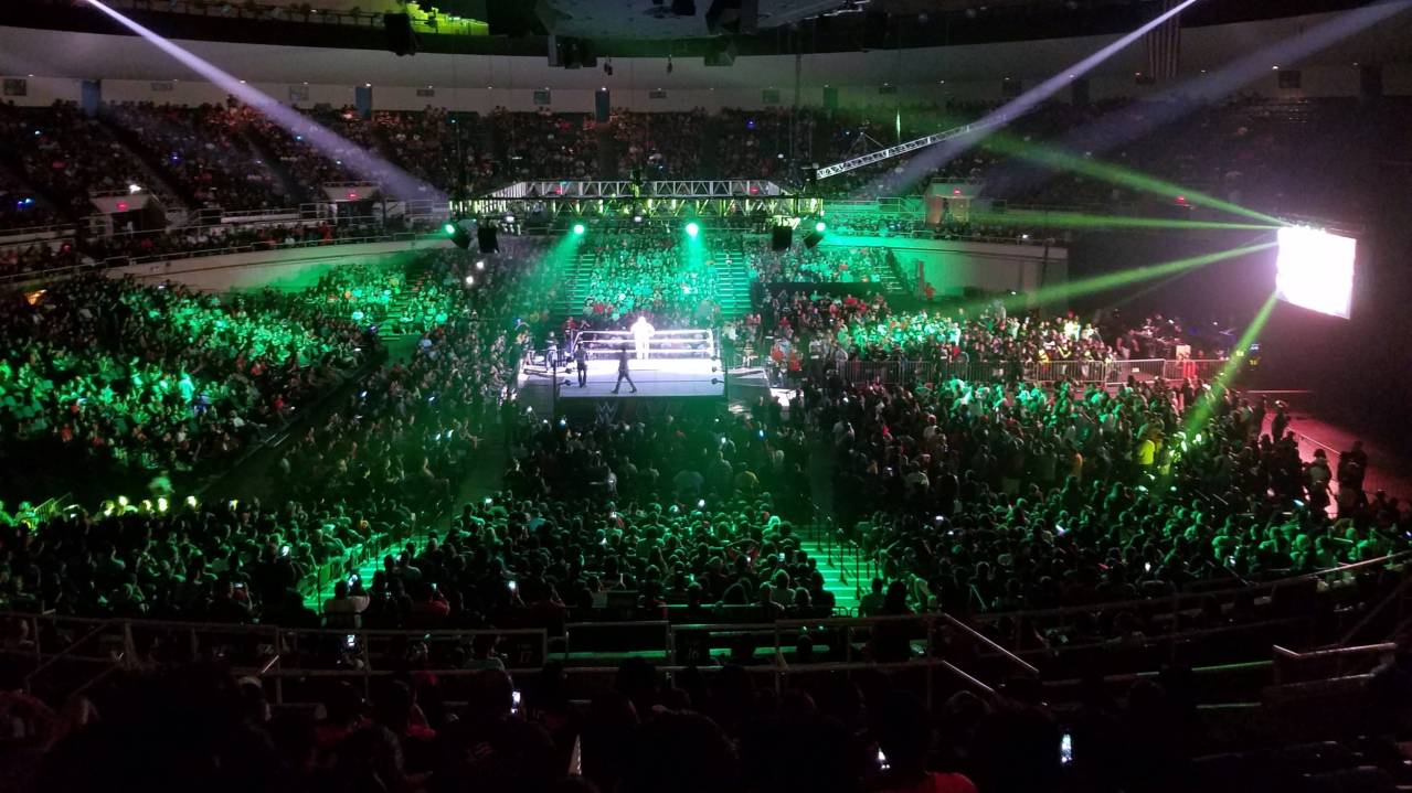 View from the Upper level at a WWE show