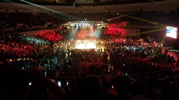 View from the Upper level at a WWE show