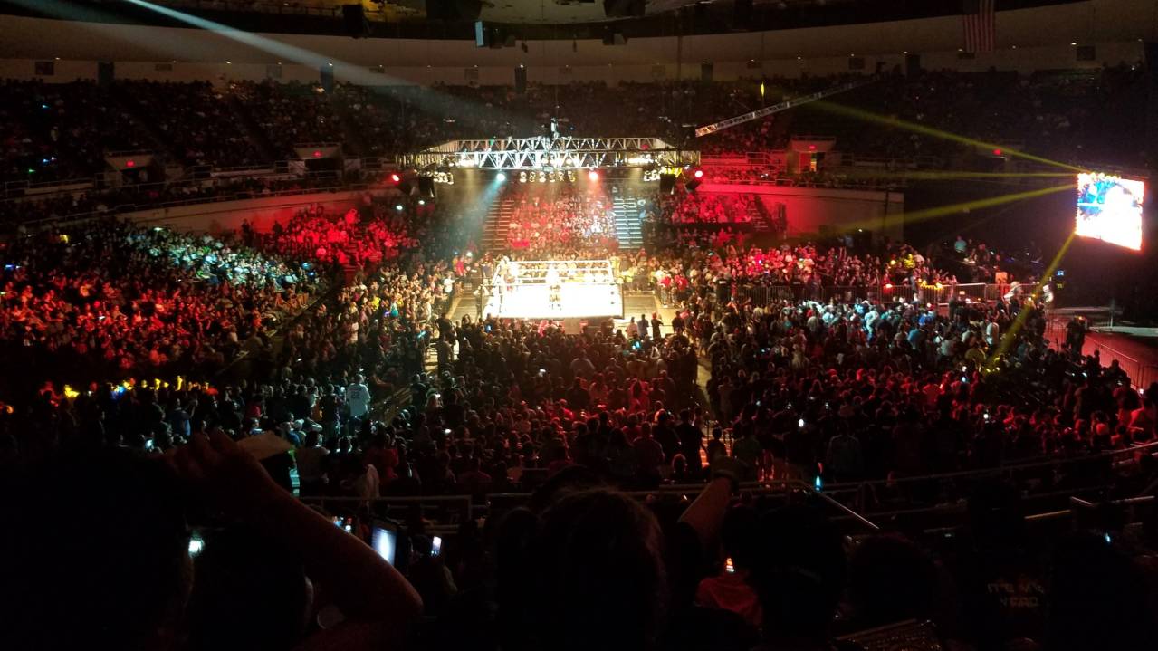 View from the Upper level at a WWE show