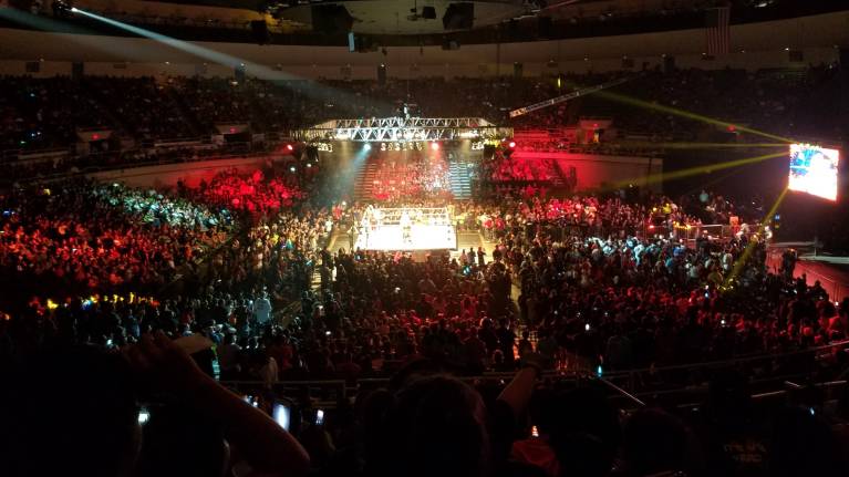 View from the Upper level at a WWE show