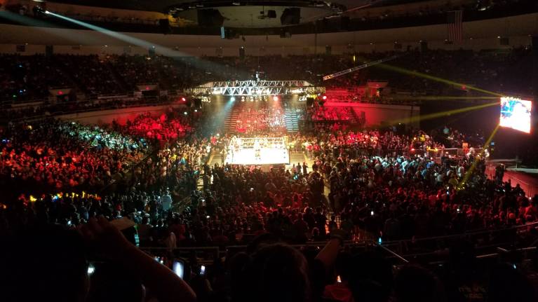 View from the Upper level at a WWE show