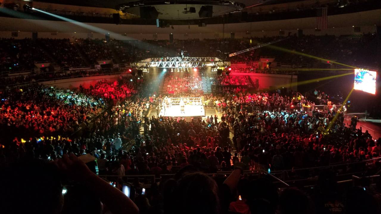 View from the Upper level at a WWE show