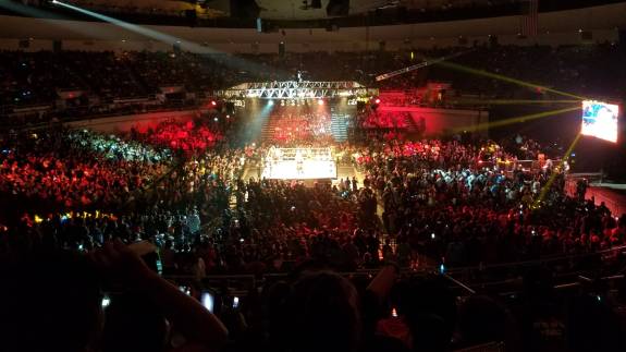 View from the Upper level of a wrestling show