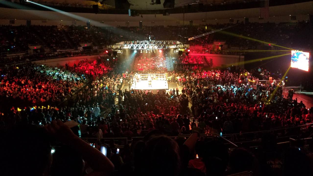 View from the Upper level of a wrestling show