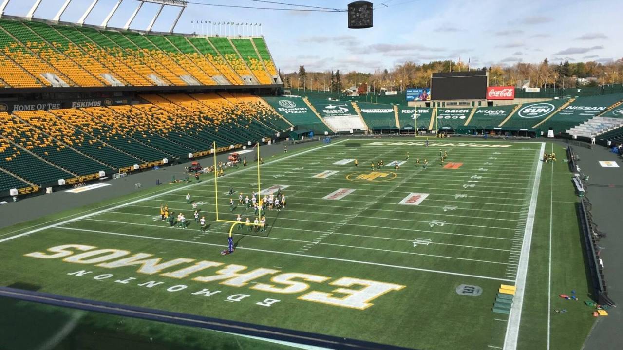 View looking across at Lower Endzone at Commonwealth Stadium