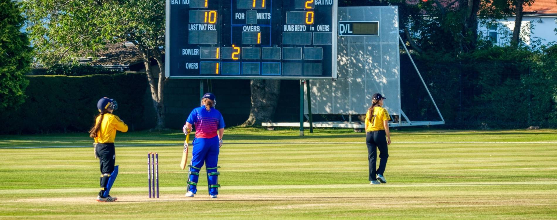 View of the action at Clontarf Cricket Club