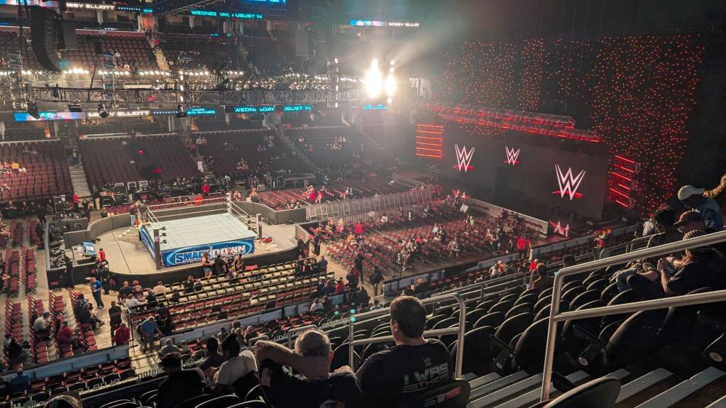 View of the arena layout at a typical WWE event