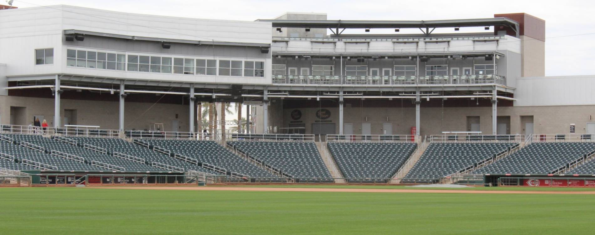 View of the main seating area at Goodyear Ballpark