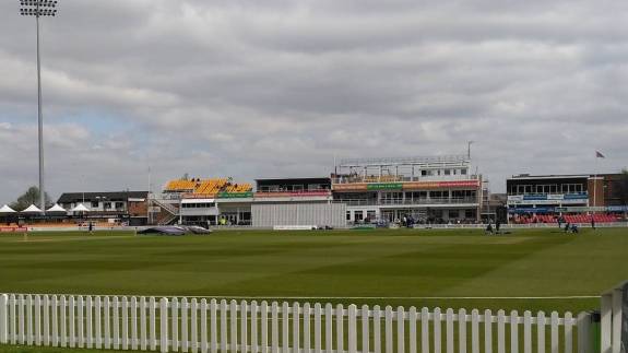 View of the pitch at the Uptonsteel County Ground
