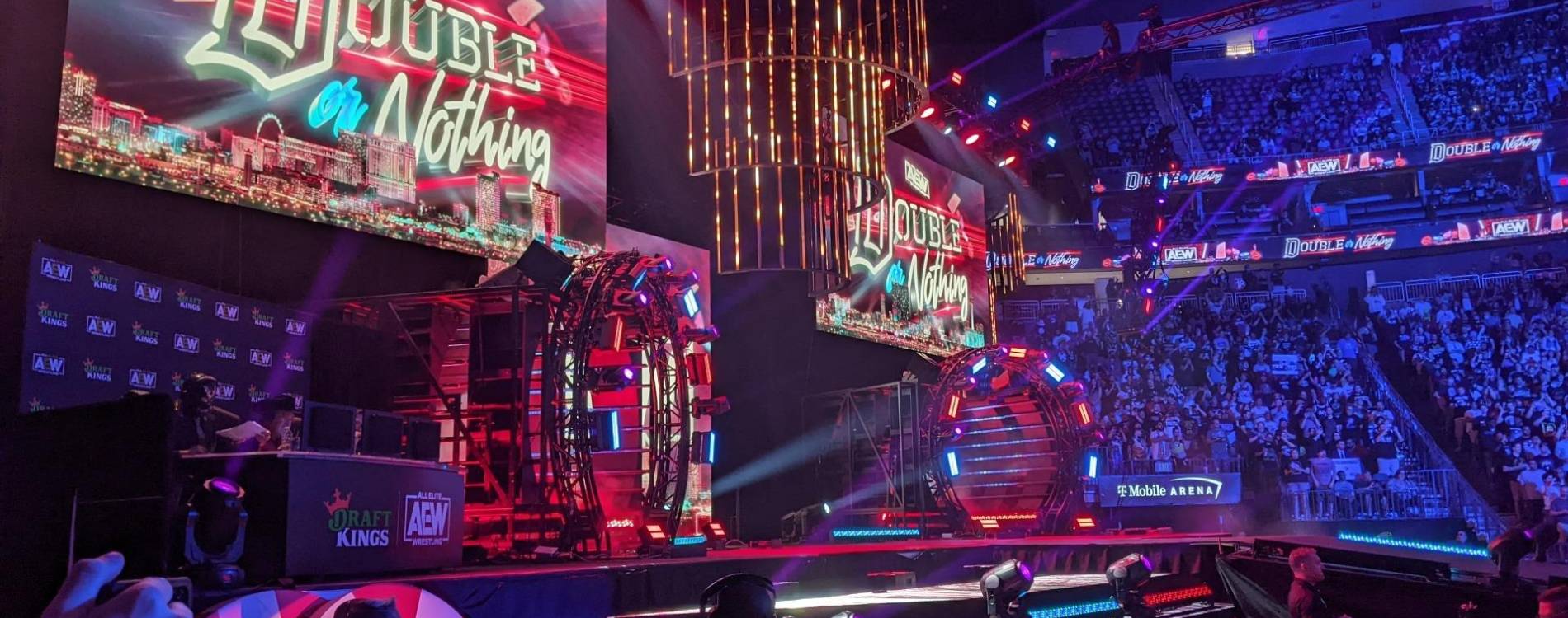 View of the stage during AEW Double or Nothing