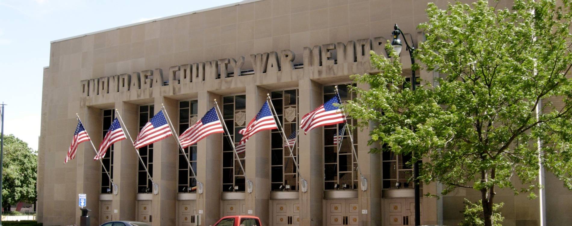 View outside the Oncenter War Memorial Arena