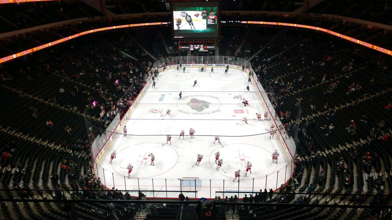 Views from above the Top Shelf Lounge at Xcel Energy Center